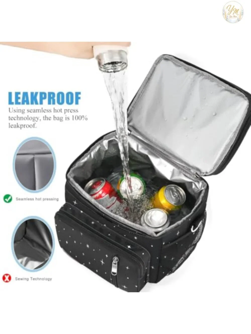 Expandable Double Deck Insulated Lunch Bag Leakproof Portable Cooler Tote Work